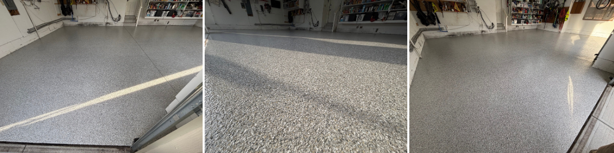 Garage after pictures with Galaxy Concrete Coating.