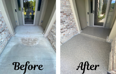 Before and after of front step.