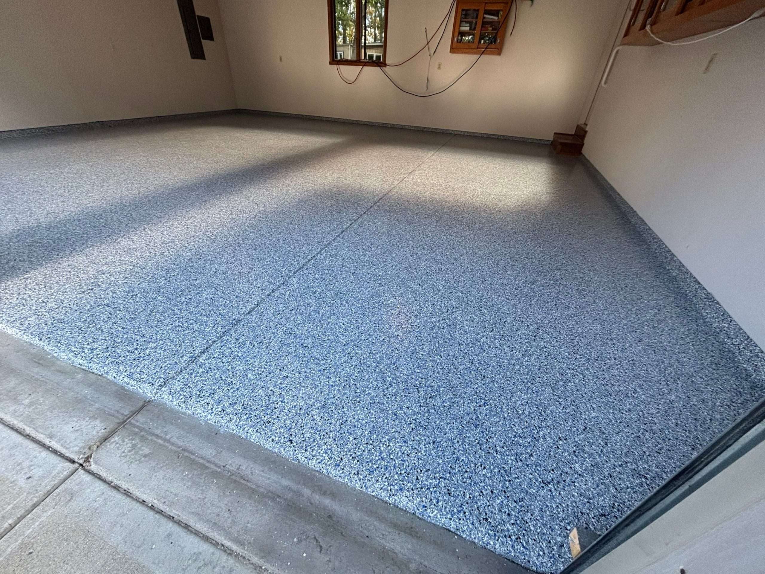 garage floor with polyaspartic coating from Galaxy better than epoxy coatings