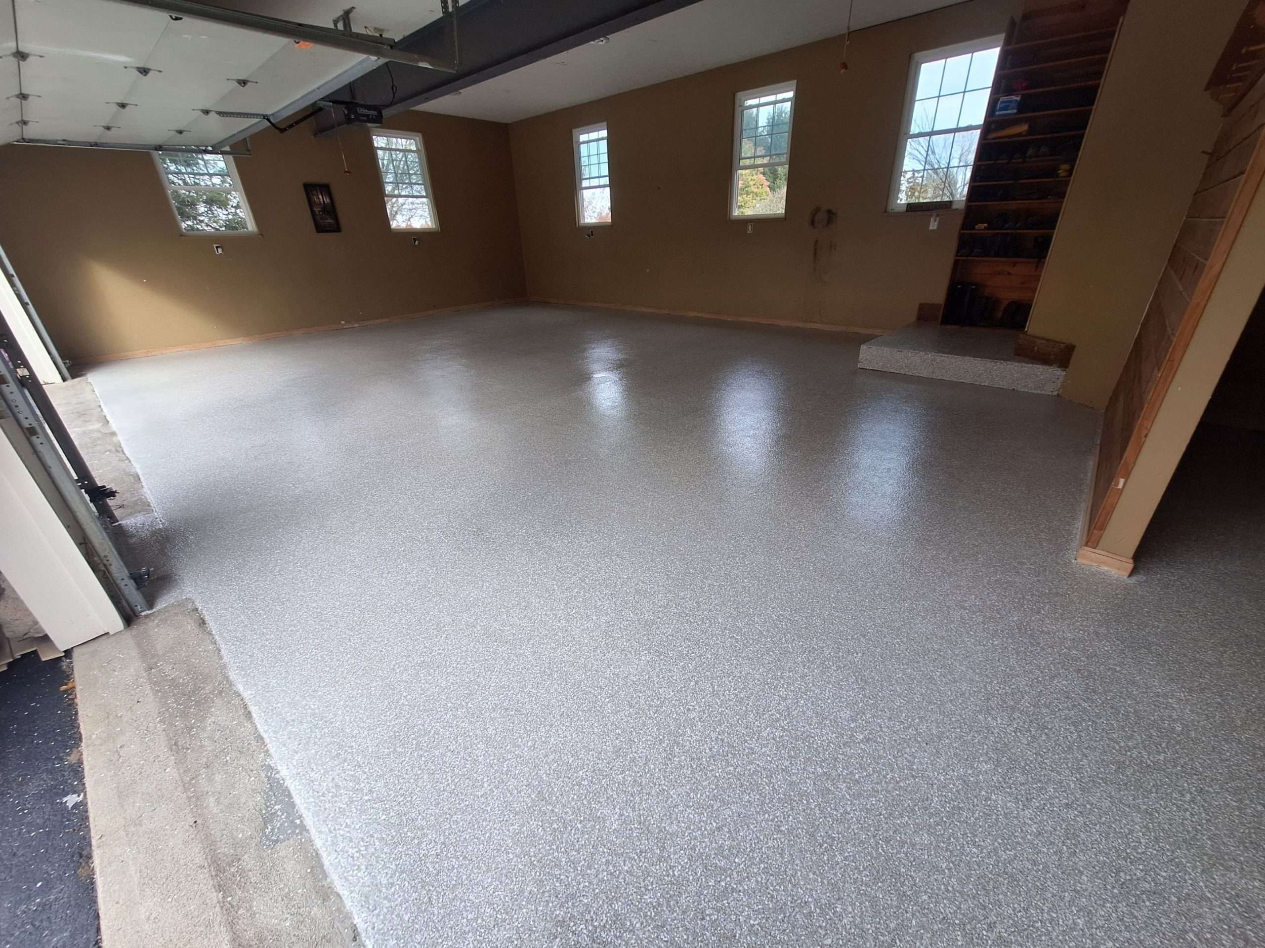 garage floor with polyaspartic coating from Galaxy better than epoxy coatings