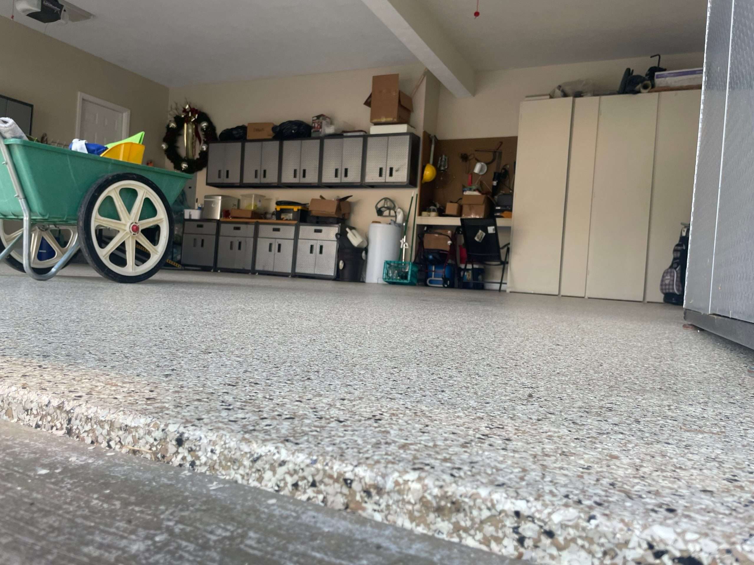 Garage floor with polyaspartic coating from Galaxy better than epoxy coatings