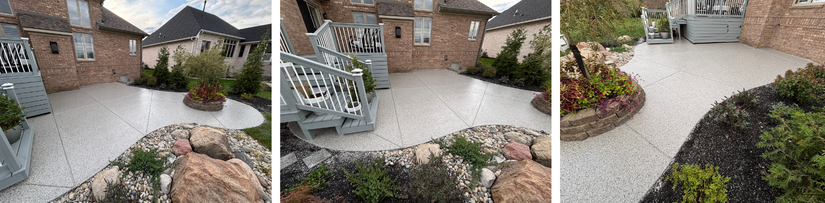 After images of Indianapolis back patio with Galaxy Concrete Coatings
